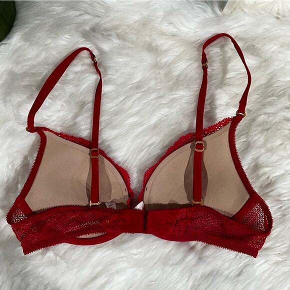 NEW Victoria’s Secret Very Sexy Floral Lace Pink Coral Padded Push Up Bra 34A - Picture 6 of 14